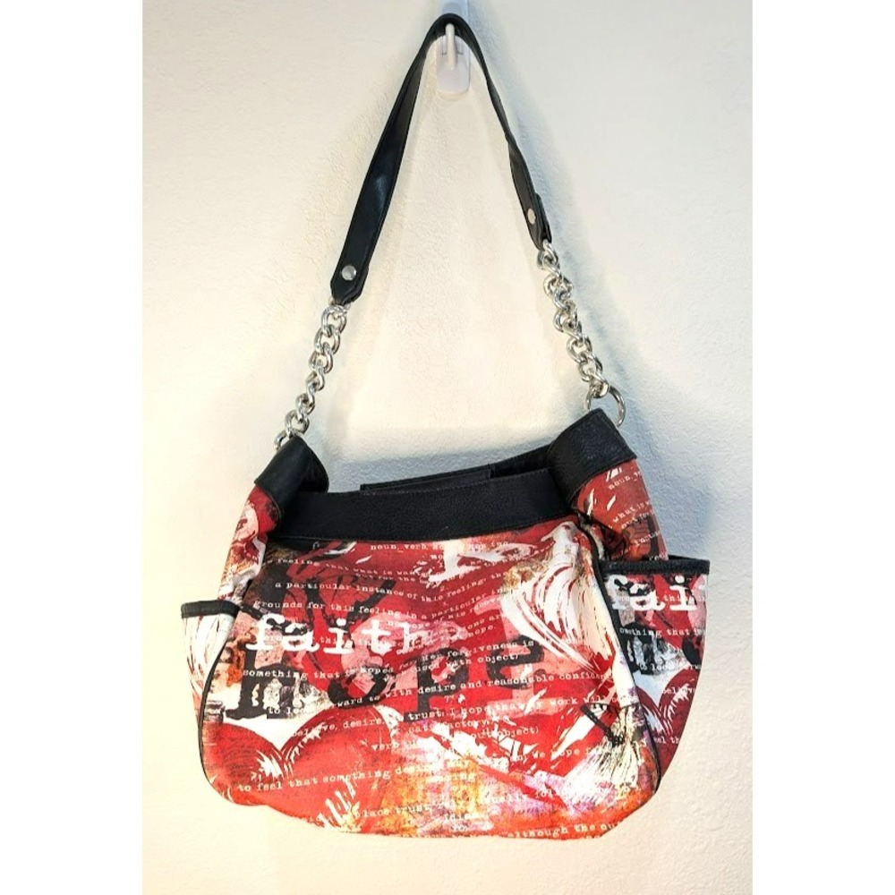 Miche Demi Bag Red Hope Shell Cover with 2 Straps Graffiti Faith Black White VGC - Picture 6 of 9